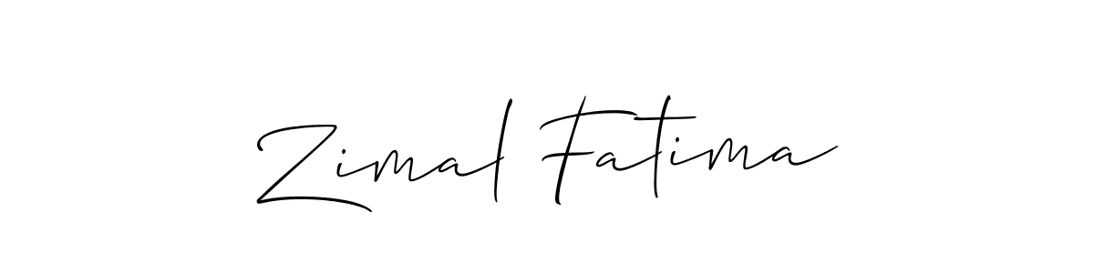 Make a beautiful signature design for name Zimal Fatima. With this signature (Allison_Script) style, you can create a handwritten signature for free. Zimal Fatima signature style 2 images and pictures png