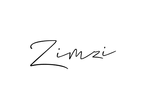Make a beautiful signature design for name Zimzi. With this signature (Allison_Script) style, you can create a handwritten signature for free. Zimzi signature style 2 images and pictures png
