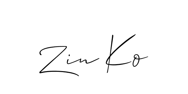 Similarly Allison_Script is the best handwritten signature design. Signature creator online .You can use it as an online autograph creator for name Zin Ko. Zin Ko signature style 2 images and pictures png