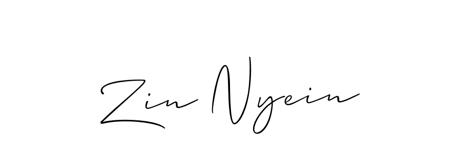 The best way (Allison_Script) to make a short signature is to pick only two or three words in your name. The name Zin Nyein include a total of six letters. For converting this name. Zin Nyein signature style 2 images and pictures png