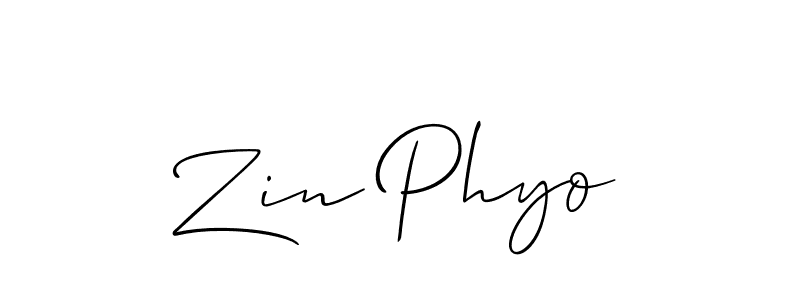 How to Draw Zin Phyo signature style? Allison_Script is a latest design signature styles for name Zin Phyo. Zin Phyo signature style 2 images and pictures png