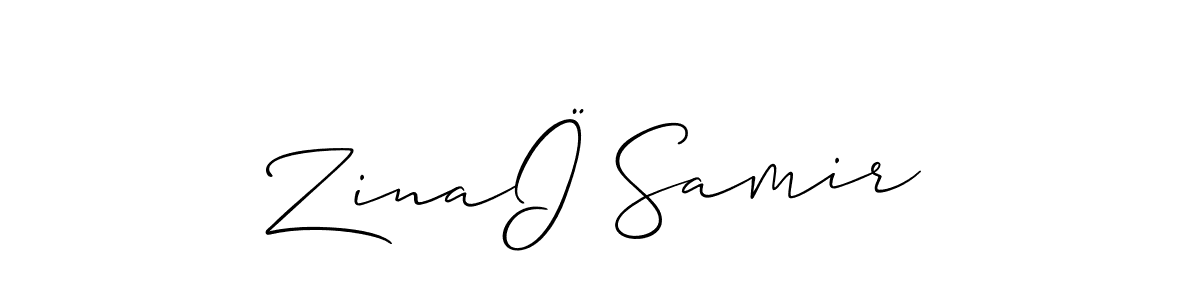 Make a beautiful signature design for name ZinaÏ Samir. With this signature (Allison_Script) style, you can create a handwritten signature for free. ZinaÏ Samir signature style 2 images and pictures png