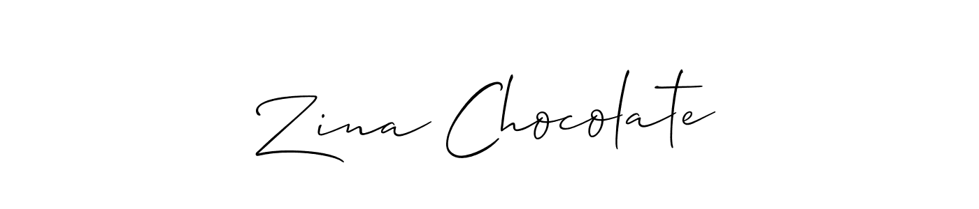 Create a beautiful signature design for name Zina Chocolate. With this signature (Allison_Script) fonts, you can make a handwritten signature for free. Zina Chocolate signature style 2 images and pictures png
