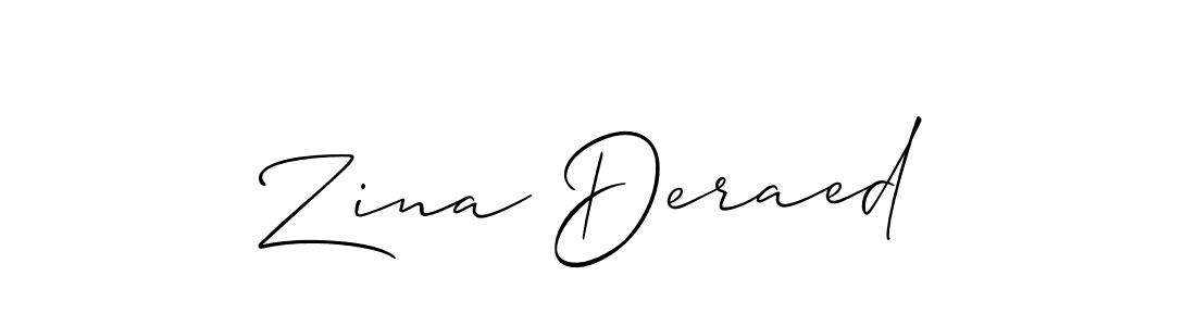 Check out images of Autograph of Zina Deraed name. Actor Zina Deraed Signature Style. Allison_Script is a professional sign style online. Zina Deraed signature style 2 images and pictures png