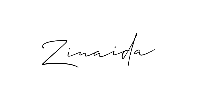 Make a beautiful signature design for name Zinaida. With this signature (Allison_Script) style, you can create a handwritten signature for free. Zinaida signature style 2 images and pictures png