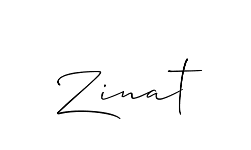 Create a beautiful signature design for name Zinat. With this signature (Allison_Script) fonts, you can make a handwritten signature for free. Zinat signature style 2 images and pictures png