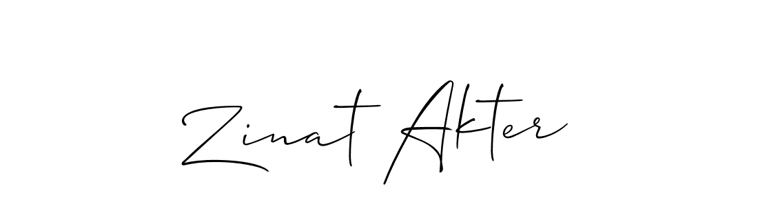 Create a beautiful signature design for name Zinat Akter. With this signature (Allison_Script) fonts, you can make a handwritten signature for free. Zinat Akter signature style 2 images and pictures png