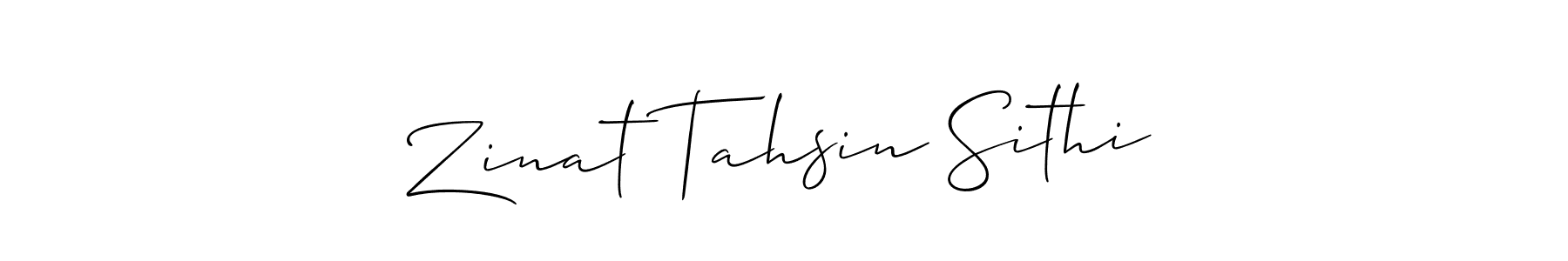 Also You can easily find your signature by using the search form. We will create Zinat Tahsin Sithi name handwritten signature images for you free of cost using Allison_Script sign style. Zinat Tahsin Sithi signature style 2 images and pictures png