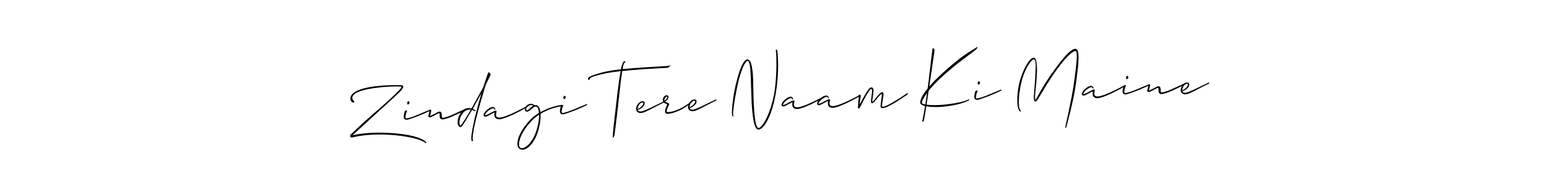 The best way (Allison_Script) to make a short signature is to pick only two or three words in your name. The name Zindagi Tere Naam Ki Maine include a total of six letters. For converting this name. Zindagi Tere Naam Ki Maine signature style 2 images and pictures png