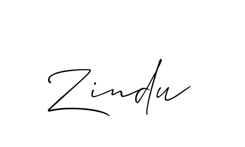 The best way (Allison_Script) to make a short signature is to pick only two or three words in your name. The name Zindu include a total of six letters. For converting this name. Zindu signature style 2 images and pictures png