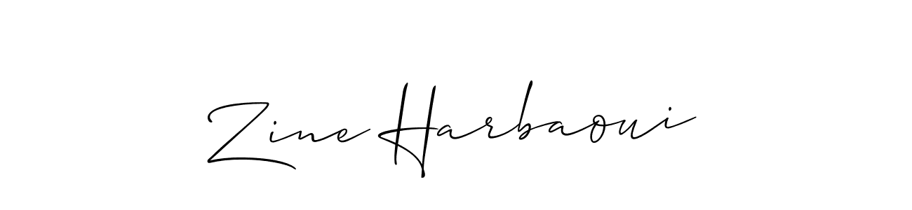 Zine Harbaoui stylish signature style. Best Handwritten Sign (Allison_Script) for my name. Handwritten Signature Collection Ideas for my name Zine Harbaoui. Zine Harbaoui signature style 2 images and pictures png