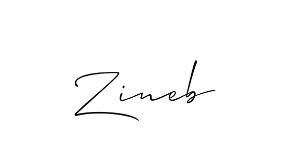 How to make Zineb  signature? Allison_Script is a professional autograph style. Create handwritten signature for Zineb  name. Zineb  signature style 2 images and pictures png