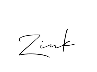 How to make Zink signature? Allison_Script is a professional autograph style. Create handwritten signature for Zink name. Zink signature style 2 images and pictures png