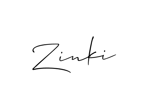 Best and Professional Signature Style for Zinki. Allison_Script Best Signature Style Collection. Zinki signature style 2 images and pictures png