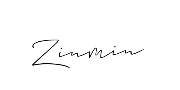 Create a beautiful signature design for name Zinmin. With this signature (Allison_Script) fonts, you can make a handwritten signature for free. Zinmin signature style 2 images and pictures png
