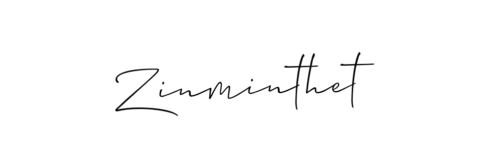 How to make Zinminthet name signature. Use Allison_Script style for creating short signs online. This is the latest handwritten sign. Zinminthet signature style 2 images and pictures png