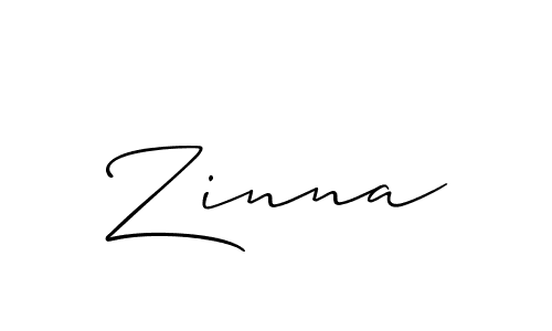 Best and Professional Signature Style for Zinna. Allison_Script Best Signature Style Collection. Zinna signature style 2 images and pictures png