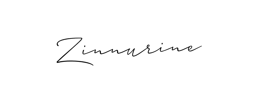 Create a beautiful signature design for name Zinnurine. With this signature (Allison_Script) fonts, you can make a handwritten signature for free. Zinnurine signature style 2 images and pictures png