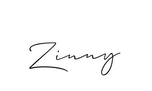Also we have Zinny name is the best signature style. Create professional handwritten signature collection using Allison_Script autograph style. Zinny signature style 2 images and pictures png