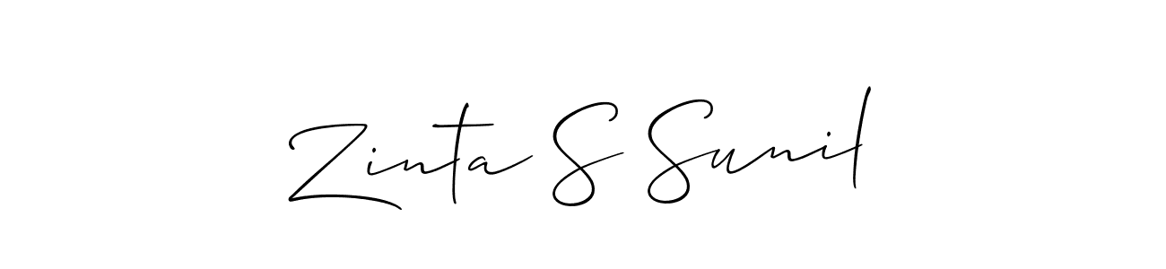 Design your own signature with our free online signature maker. With this signature software, you can create a handwritten (Allison_Script) signature for name Zinta S Sunil. Zinta S Sunil signature style 2 images and pictures png