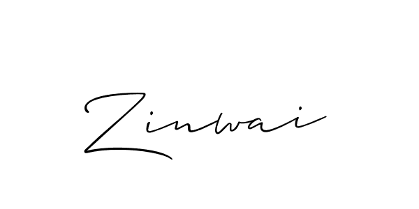 Use a signature maker to create a handwritten signature online. With this signature software, you can design (Allison_Script) your own signature for name Zinwai. Zinwai signature style 2 images and pictures png