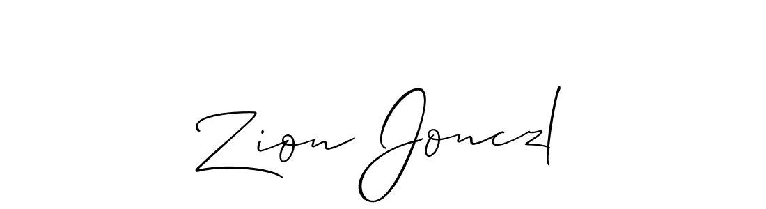 Design your own signature with our free online signature maker. With this signature software, you can create a handwritten (Allison_Script) signature for name Zion Jonczl. Zion Jonczl signature style 2 images and pictures png