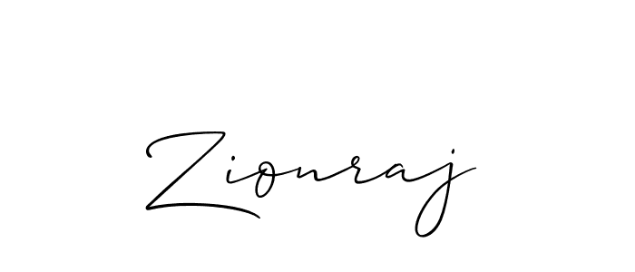 Zionraj stylish signature style. Best Handwritten Sign (Allison_Script) for my name. Handwritten Signature Collection Ideas for my name Zionraj. Zionraj signature style 2 images and pictures png