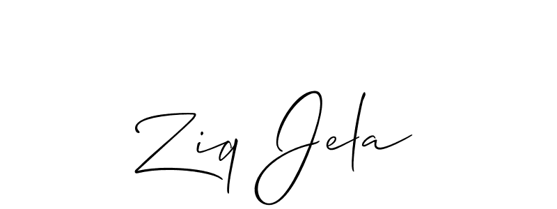 Also we have Ziq Jela name is the best signature style. Create professional handwritten signature collection using Allison_Script autograph style. Ziq Jela signature style 2 images and pictures png