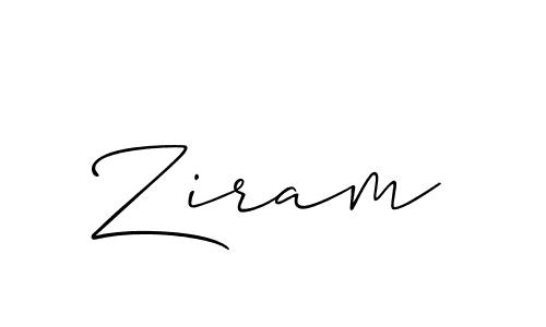 Create a beautiful signature design for name Ziram. With this signature (Allison_Script) fonts, you can make a handwritten signature for free. Ziram signature style 2 images and pictures png