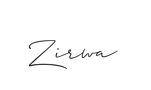 Create a beautiful signature design for name Zirwa. With this signature (Allison_Script) fonts, you can make a handwritten signature for free. Zirwa signature style 2 images and pictures png