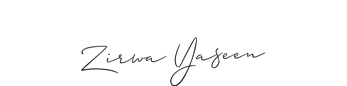 Zirwa Yaseen stylish signature style. Best Handwritten Sign (Allison_Script) for my name. Handwritten Signature Collection Ideas for my name Zirwa Yaseen. Zirwa Yaseen signature style 2 images and pictures png