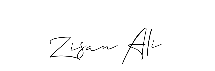 Also we have Zisan Ali name is the best signature style. Create professional handwritten signature collection using Allison_Script autograph style. Zisan Ali signature style 2 images and pictures png