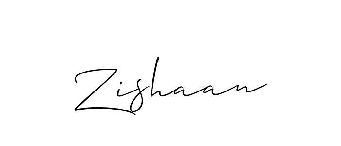 Use a signature maker to create a handwritten signature online. With this signature software, you can design (Allison_Script) your own signature for name Zishaan. Zishaan signature style 2 images and pictures png