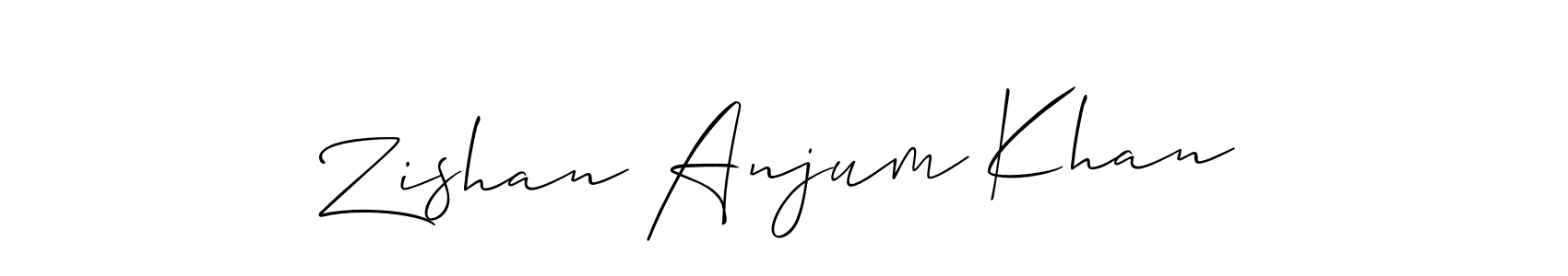 Create a beautiful signature design for name Zishan Anjum Khan. With this signature (Allison_Script) fonts, you can make a handwritten signature for free. Zishan Anjum Khan signature style 2 images and pictures png