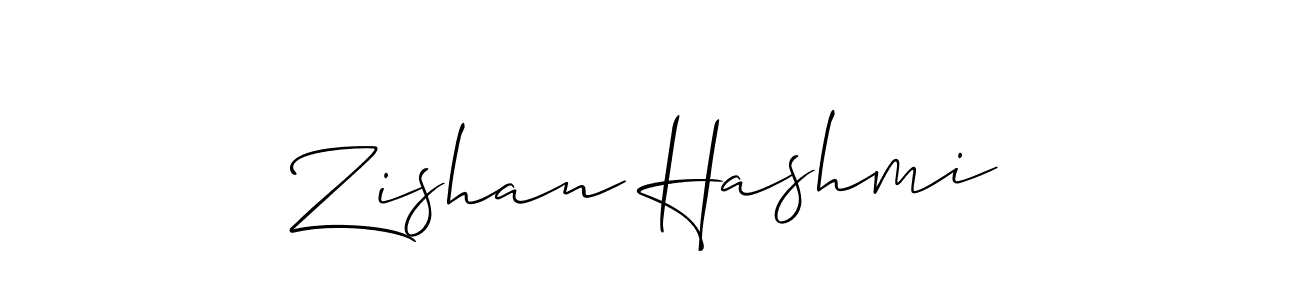 Make a beautiful signature design for name Zishan Hashmi. With this signature (Allison_Script) style, you can create a handwritten signature for free. Zishan Hashmi signature style 2 images and pictures png