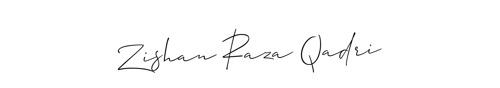How to make Zishan Raza Qadri name signature. Use Allison_Script style for creating short signs online. This is the latest handwritten sign. Zishan Raza Qadri signature style 2 images and pictures png