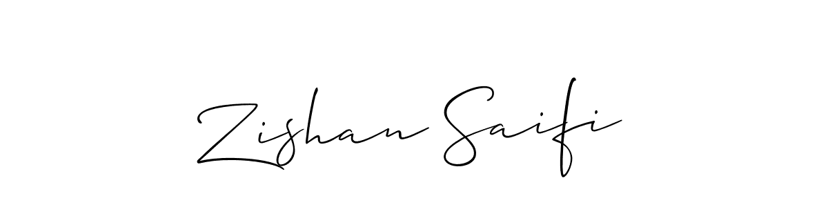 Make a beautiful signature design for name Zishan Saifi. With this signature (Allison_Script) style, you can create a handwritten signature for free. Zishan Saifi signature style 2 images and pictures png