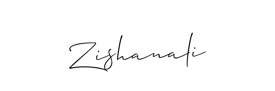 The best way (Allison_Script) to make a short signature is to pick only two or three words in your name. The name Zishanali include a total of six letters. For converting this name. Zishanali signature style 2 images and pictures png