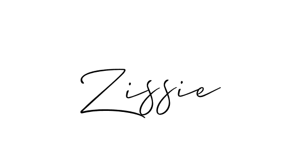 Use a signature maker to create a handwritten signature online. With this signature software, you can design (Allison_Script) your own signature for name Zissie. Zissie signature style 2 images and pictures png