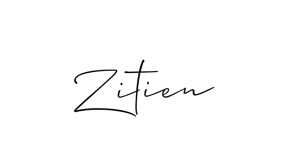 Create a beautiful signature design for name Zitien. With this signature (Allison_Script) fonts, you can make a handwritten signature for free. Zitien signature style 2 images and pictures png