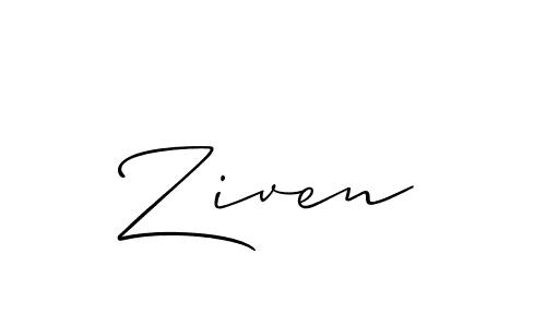 Make a beautiful signature design for name Ziven. With this signature (Allison_Script) style, you can create a handwritten signature for free. Ziven signature style 2 images and pictures png