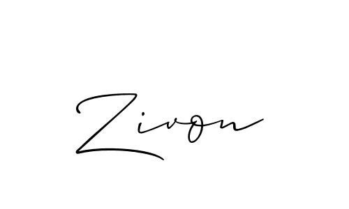 How to make Zivon name signature. Use Allison_Script style for creating short signs online. This is the latest handwritten sign. Zivon signature style 2 images and pictures png