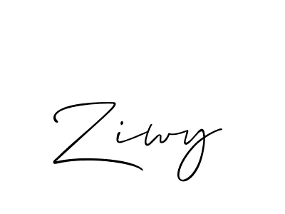 Create a beautiful signature design for name Ziwy. With this signature (Allison_Script) fonts, you can make a handwritten signature for free. Ziwy signature style 2 images and pictures png