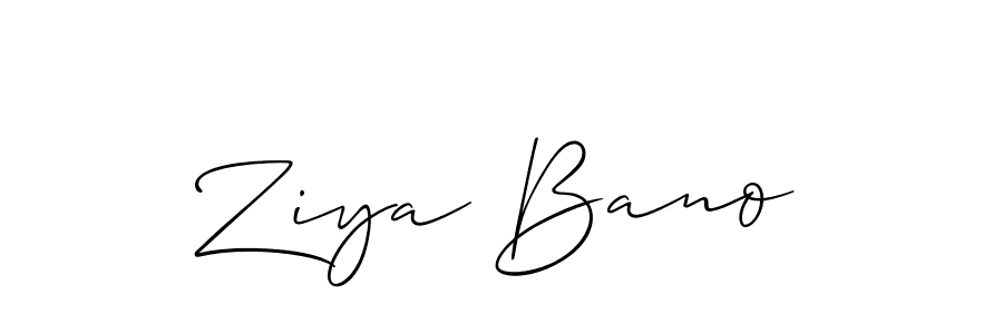 Create a beautiful signature design for name Ziya Bano. With this signature (Allison_Script) fonts, you can make a handwritten signature for free. Ziya Bano signature style 2 images and pictures png