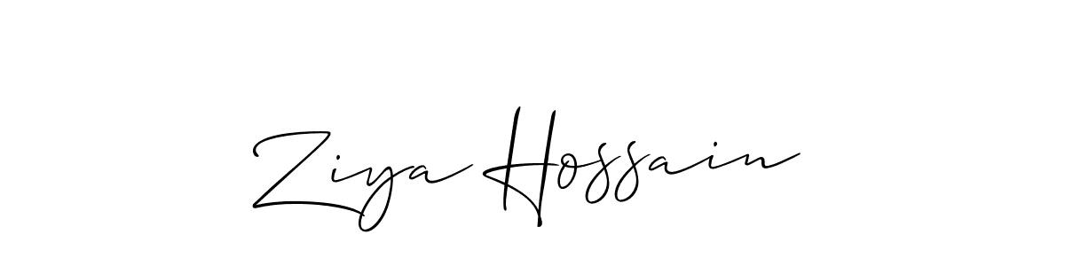 Use a signature maker to create a handwritten signature online. With this signature software, you can design (Allison_Script) your own signature for name Ziya Hossain. Ziya Hossain signature style 2 images and pictures png