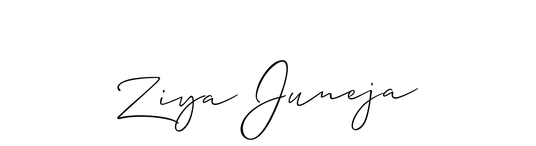 How to make Ziya Juneja signature? Allison_Script is a professional autograph style. Create handwritten signature for Ziya Juneja name. Ziya Juneja signature style 2 images and pictures png