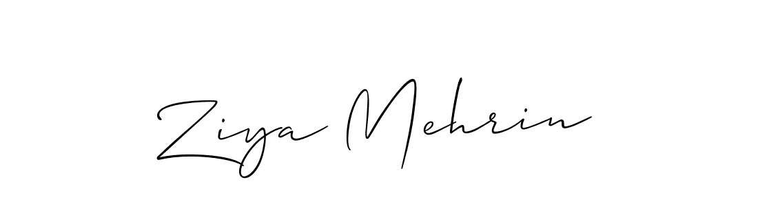 Allison_Script is a professional signature style that is perfect for those who want to add a touch of class to their signature. It is also a great choice for those who want to make their signature more unique. Get Ziya Mehrin name to fancy signature for free. Ziya Mehrin signature style 2 images and pictures png