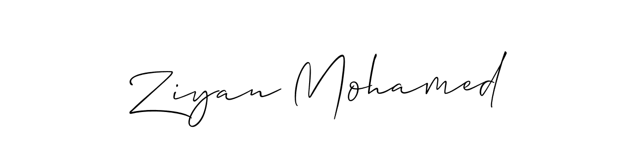 The best way (Allison_Script) to make a short signature is to pick only two or three words in your name. The name Ziyan Mohamed include a total of six letters. For converting this name. Ziyan Mohamed signature style 2 images and pictures png