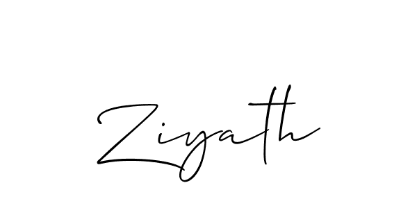 Use a signature maker to create a handwritten signature online. With this signature software, you can design (Allison_Script) your own signature for name Ziyath. Ziyath signature style 2 images and pictures png
