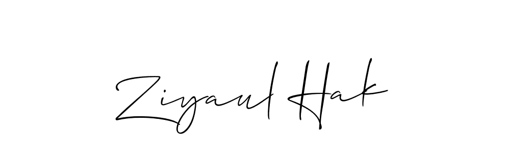 Design your own signature with our free online signature maker. With this signature software, you can create a handwritten (Allison_Script) signature for name Ziyaul Hak. Ziyaul Hak signature style 2 images and pictures png